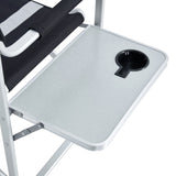 1-piece Padded Folding Outdoor Chair with Side Table and Storage Pockets,Lightweight Oversized 28569844