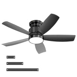 42 Inch Flush Mount Ceiling Fans with LED Light 22W and Remote Control 5 ABS Fan Blades for Bedroom W882P293991