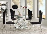 Black and Stainless Steel Side Chair with X-Shaped Back Leg B062P215490