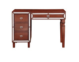 Traditional Formal Cherry Color Vanity Set w Stool Storage Drawers 1pc Bedroom Furniture Set Tufted B011111846