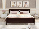 Full Size Wood Platform Bed with Headboard and Wooden Slat Support WF289141AAP
