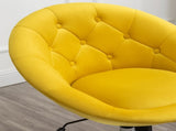 Noas Velvet Upholstered Tufted Back Swivel Accent Chair, Yellow T2574P164851