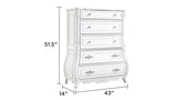 ZNTS Opulence Modern Style 5-Drawer Chest Made with Wood in Pearl White B009P240964