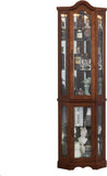 Corner Curio Cabinet with Lights, Adjustable Tempered Glass Shelves, Mirrored Back, Display 24721682