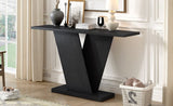 Mirod Console Table with Natural Wood Veneer,V-Base Design for Classic Versatility ,Perfect for N760P237962B