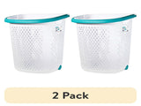 (2 pack) 2 Bushel Rolling Plastic Laundry Hamper with Pop-up Handle, White (Shipment from Walmart) 57846102