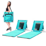 Foldable Beach Lounger, Lightweight Beach Mat Lounge Chair with Breathable Mesh Back, Cooler Pocket 73830572