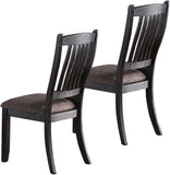 ZNTS Dark Coffee Classic Wood Kitchen Dining Room Set of 2 Side Chairs Fabric upholstered Seat Unique B01183542