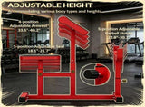 Red 265 LBS Preacher Curl Bench Adjustable Seated Arm Isolated Barbell Dumbbell Bicep Station for 81976510