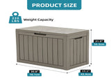 45 Gallon Waterproof Resin Outdoor Storage Deck Box, Lockable Organizer for Patio Pool Garden, Brown 99275357