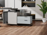 22" Grey white Nightstand with 2 Drawer , Small Dressers for Closet, Wood Storage Cabinet for W2948P245251