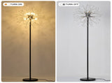 Dandelion Floor Lamp, Matte Black & Chrome Finish Metal Body with Glass Shade, Modern Standing Lamp W6558P574566