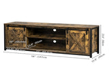 3-layer Double Barn Door with Sliding Rail X-shaped Panel TV Cabinet MDF with Triamine Retro Brown 94882860