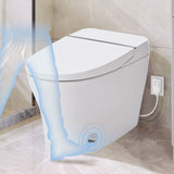 ZNTS Heated Seat Smart Toilet without Bidet, Upmarket Compact Dual Flush Toilet 1/1.28 GPF, Tank less WF314230AAA