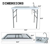 Outdoor Fish and Game Cutting Cleaning Table w/Sink and Faucet 16689897