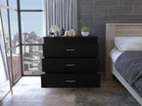 Melia Three Drawer Dresser, Superior Top, Metal Hardware -Black B20092095