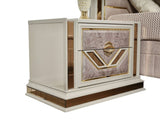 Omari Modern Style 2-Drawer Night stand Made with Wood and Gold Accents in Beige B009P245442