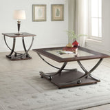 Black Nickel End Table with Bottom Shelf B062P209088