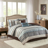 7 Piece Comforter Set Blue King B03597162
