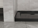 Goodyo 36 in. D x 36 in. W x 3.4 in. H Corner Drain Neo-Angle Shower Base Black, No Drain Kit D163147917