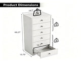 () 6-Drawer Particleboard Chest with Melamine Finish 19.07*15.75*48.27in White 91730104