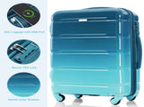 Luggage Sets 5 Piece, 20-inch with USB Port, ABS Durable Suitcase with Travel Bag, ABSPC Hard Shell N726P265424C