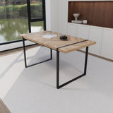 59" MDF light wood table and modern chair set of 4 pieces, medieval wooden kitchen 41222615