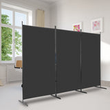 ZNTS 6FT Trifold 160g Polyester Fabric Plastic Foot Carbon Steel Frame Foldable Screen Black 60465483