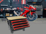 4 DRAWERS MULTIFUNCTIONAL TOOL CART WITH WHEELS AND WOODEN TOP 48936542