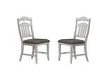 ZNTS Contemporary Antique White Side Chairs Upholstered Cushion Seat Ladder Back 2pc Dining Chairs B011P251644