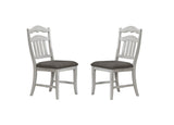 Contemporary Antique White Side Chairs Upholstered Cushion Seat Ladder Back 2pc Dining Chairs B011P251644
