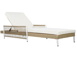 Outdoor All-Weather PE Rattan Chaise Lounge, Minimalist Patio Wicker Lounge Chair with 6 Gear 09574757