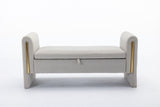 032-Velvet Fabric Storage Bench Bedroom Bench With Gold Metal Trim Strip For Living Room Bedroom W527122005