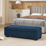 50" Ottoman Bench in Textured Fabric, Rectangular Design with Hinged Lid for Seating, Footrest, and N767P268309B