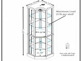 Glass Cabinet Lighted Corner Cabinet Corner Display Curio Cabinet, Glass Display With 44818203