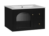 24" Bathroom Vanity Set Wall Mounted for Small Space, Bathroom Cabinet with Ceramic Sink, 2 Drawers N710P286704B