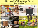 Shopping Cart Grocery Cart on Wheels - Waterproof Bag Included, 10-min Assembly Utility Wagon, 34343734
