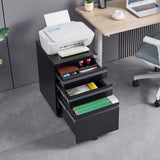 3-drawer mobile filing cabinet with lock, office storage filing cabinet of W1247P289796