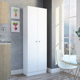 Multistorage Pantry Cabinet, Five Shelves, Double Door Cabinet -White B20091965