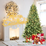 Artificial 6ft Green Christmas Tree with 1339 PE/PVC Mixed Branch Tips, 350 UL warm white led, 19428903