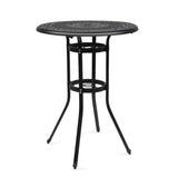 ZNTS 32*32*41" Outdoor Patio Cast Aluminum Round Bar Table 49406903