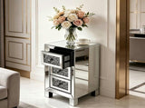 () 3-Drawer Nightstand with Crushed Diamond Drawer Fronts MDF Drawer Unit with 48304302