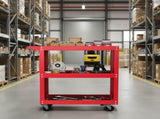 Tool Dorm Utility Service Cart, 3 Shelf 200LBS Heavy Duty Steel Rolling Utility Cart, Medium Lipped 62022600
