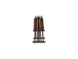 5-Piece Rubberwood Folding TV Tray Table Set of 4 with Storage Rack, Walnut 65107837