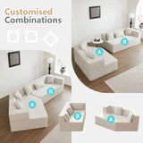 127.5'' Modern Minimalist Sofa With Deep Seat,No Assembly Needed 81311529