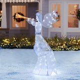 5 Feet Lighted Christmas Angel, 100 LED Twinkling Lights, Weatherproof Metal/Mesh Xmas Decor for 61618864