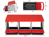 3 Compartment Roll Out Nesting Box with Plastic Basket, Egg Nest Box Laying Box Hens 82562663