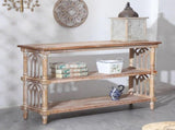 Rustic 3 - Tier Console Table with Gothic - Inspired Details, 47.24" Long Wooden Entryway Table for W2295P365031