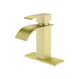 Waterfall Spout Bathroom Faucet,Single Handle Bathroom Vanity Sink Faucet TH1501BG