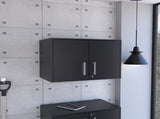 Black Wengue 2-Door Rectangle Wall Cabinet B06280347